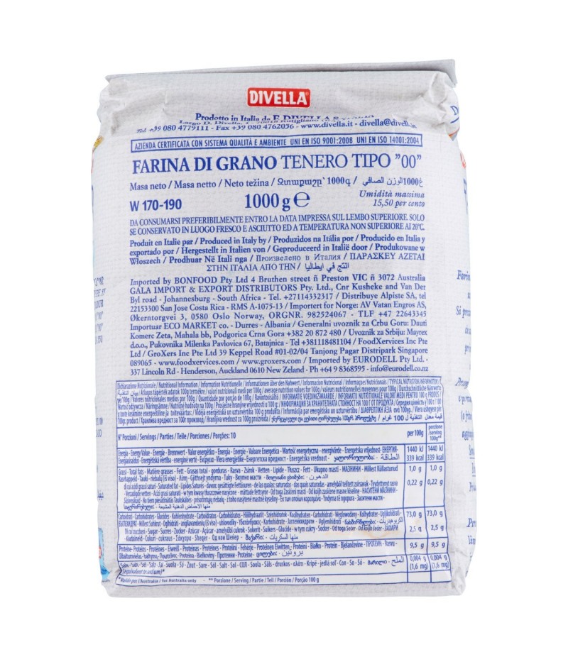 Divella - Farina di Grano Tenero, Tipo "00" , 1 kg 