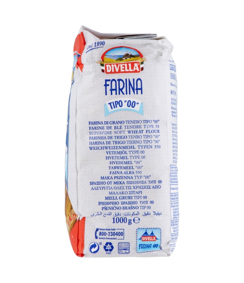 Divella - Farina di Grano Tenero, Tipo "00" , 1 kg 