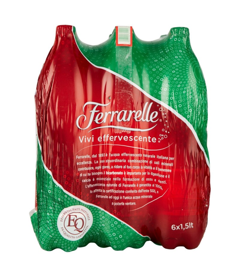 Ferrarelle Acqua Minerale Effervescente Naturale 1.5L (Confezione da 6) 