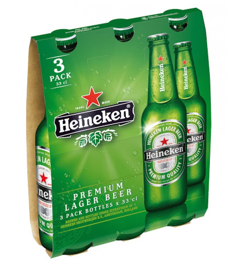 BIRRA HEINEKEN 33CL X 3  (conf da 3 bottiglie)