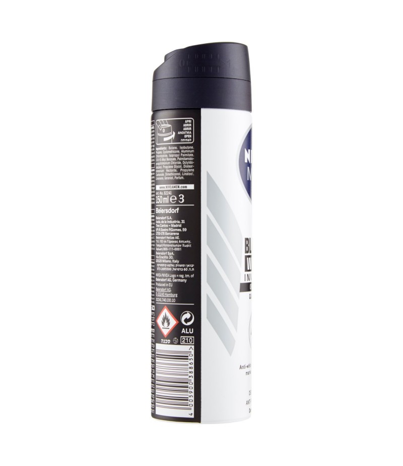 Nivea Men Deodorante Uomo Invisible Black & White Spray - 150 Ml -