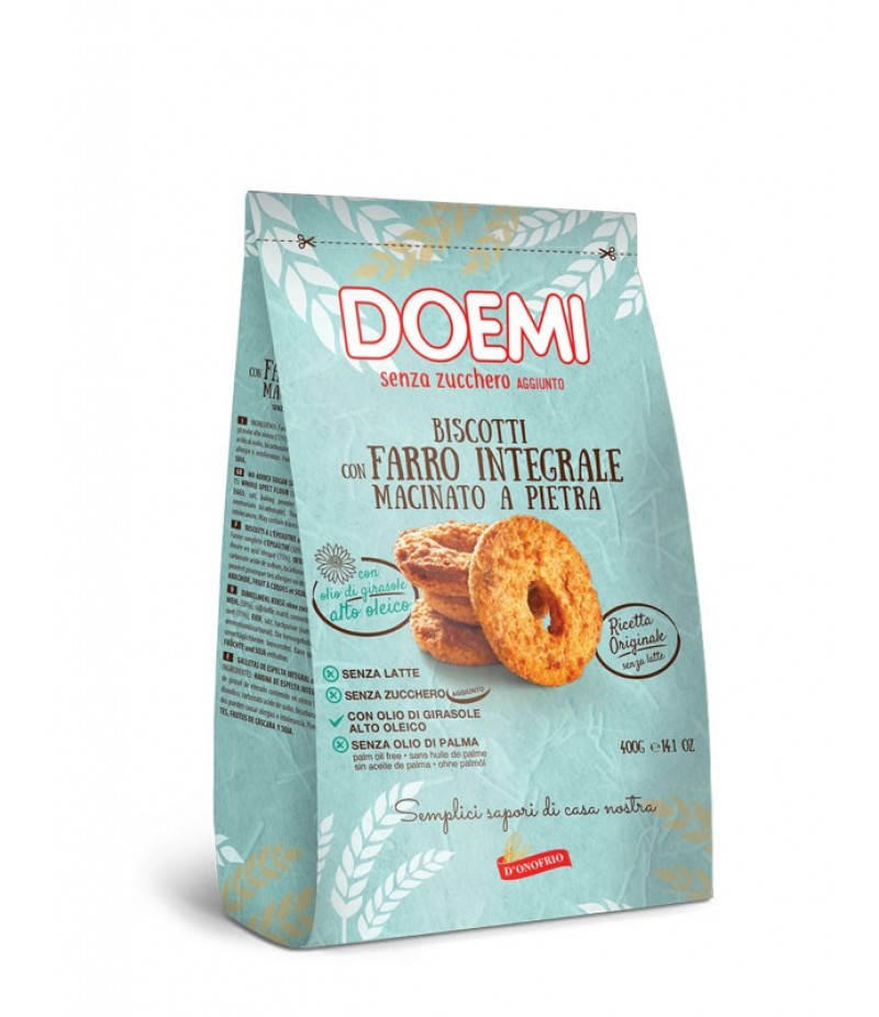 BISCOTTI DOEMI AL FARRO INTEGRALE   SAC 400 GR 