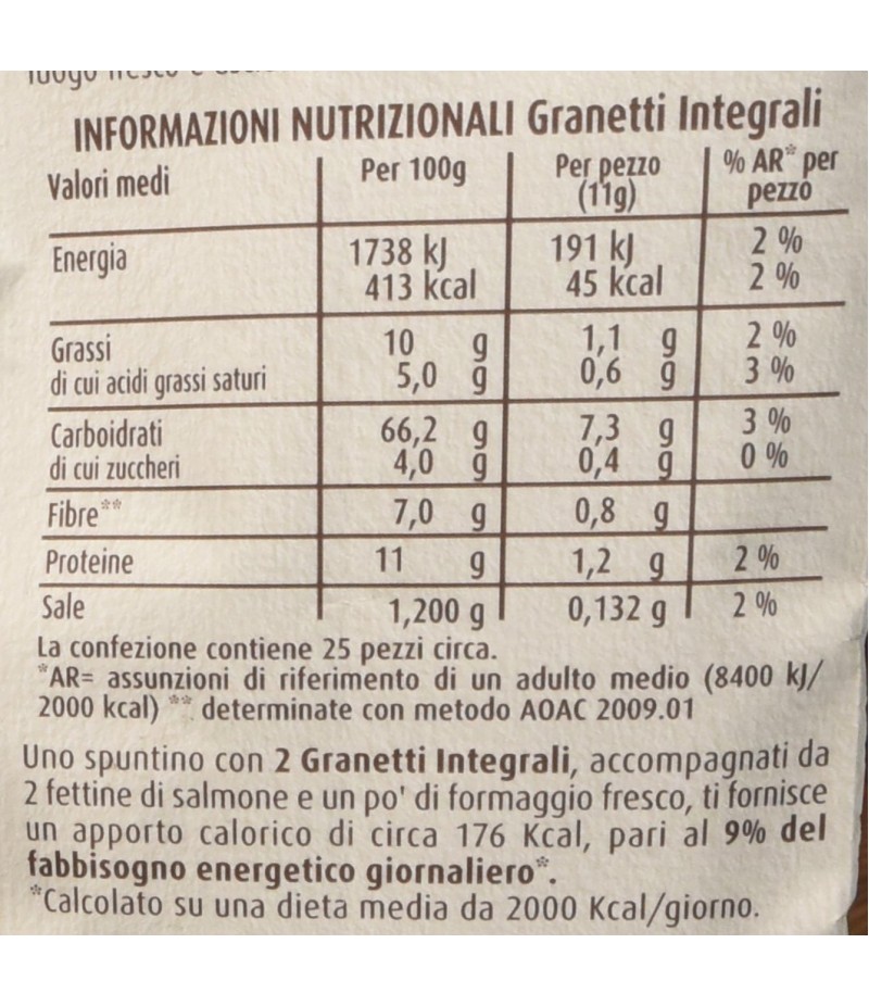 Granetti integrali mulino bianco 280g