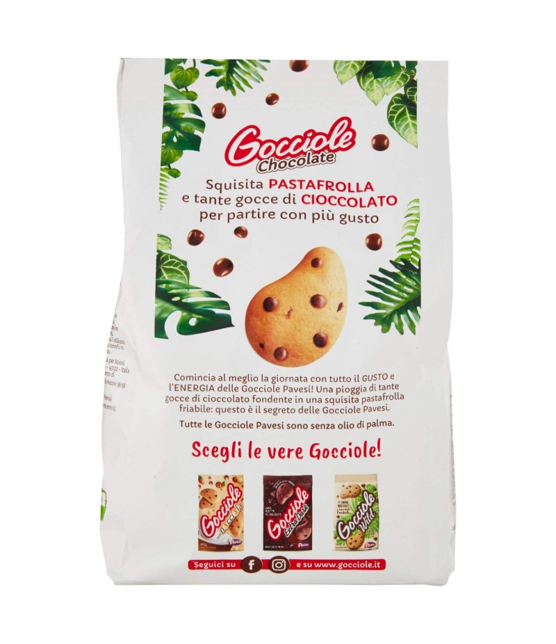 Pavesi Biscotti Frollini Gocciole Cioccolato, Biscotti da Colazione - 500 gr