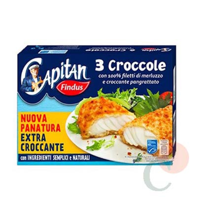 CROCCOLE DI MERLUZZO CAPITAN FINDUS  300 GR (contine 3 porzioni)