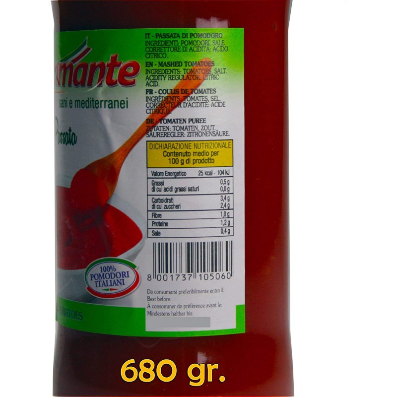 PASSATA DI POMODORO LA FIAMMANTE bot VT  680 GR 