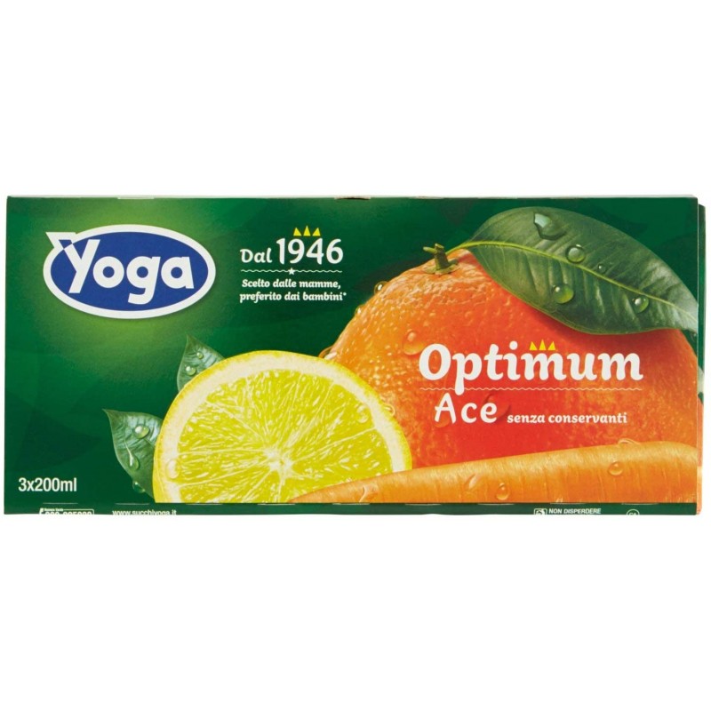 SUCCO YOGA TRIS   GUSTO ACE  confezione 3 brik da 200 ml 