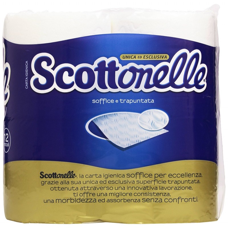 Scottonelle Carta Igienica Soffice e Trapuntata, 12 Rotoli