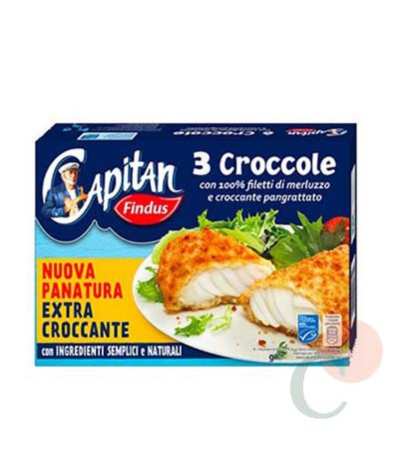 CROCCOLE DI MERLUZZO CAPITAN FINDUS  300 GR (contine 3 porzioni)