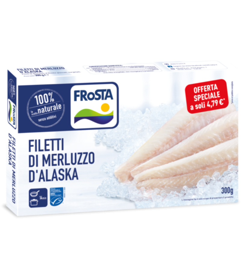 FILETTI DI MERLUZZO D'ALASKA FROSTA  CONF 300 GR 